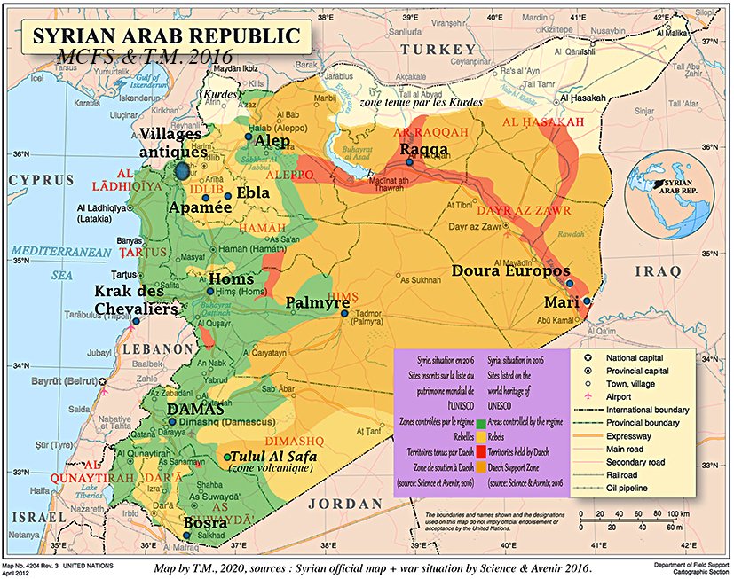 Carte de la Syrie 2016